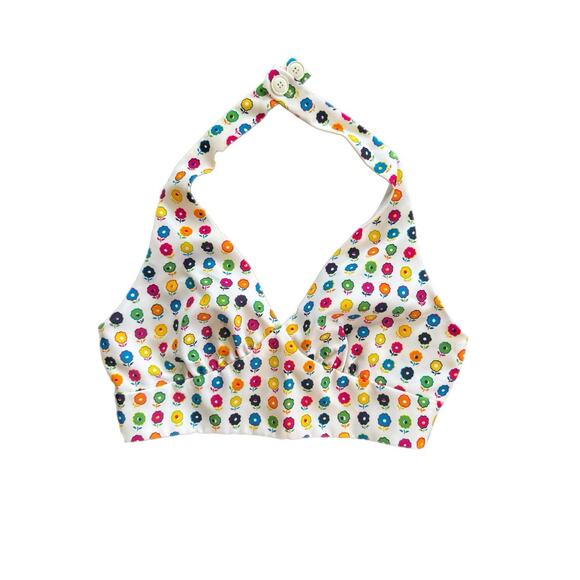 Y2K XOXO Halter Top Large (Runs Small) 2000s Bright Floral Festival Retro - Picture 2 of 11